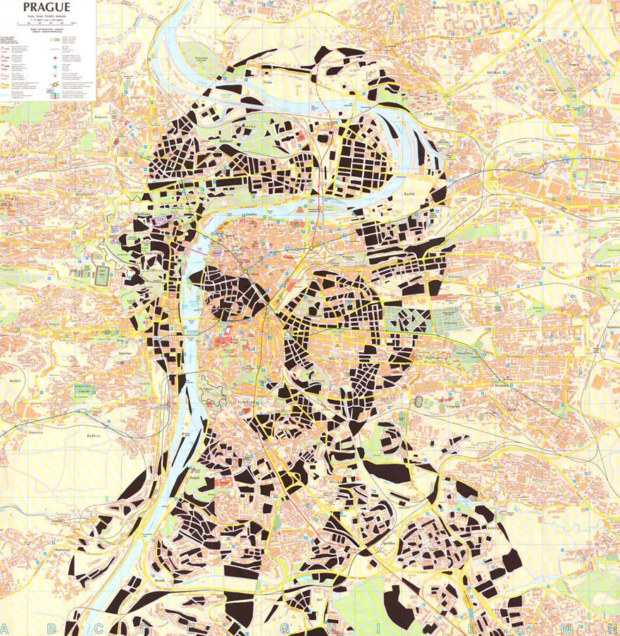 Franz Kafka / Prague / Paper Cut Map