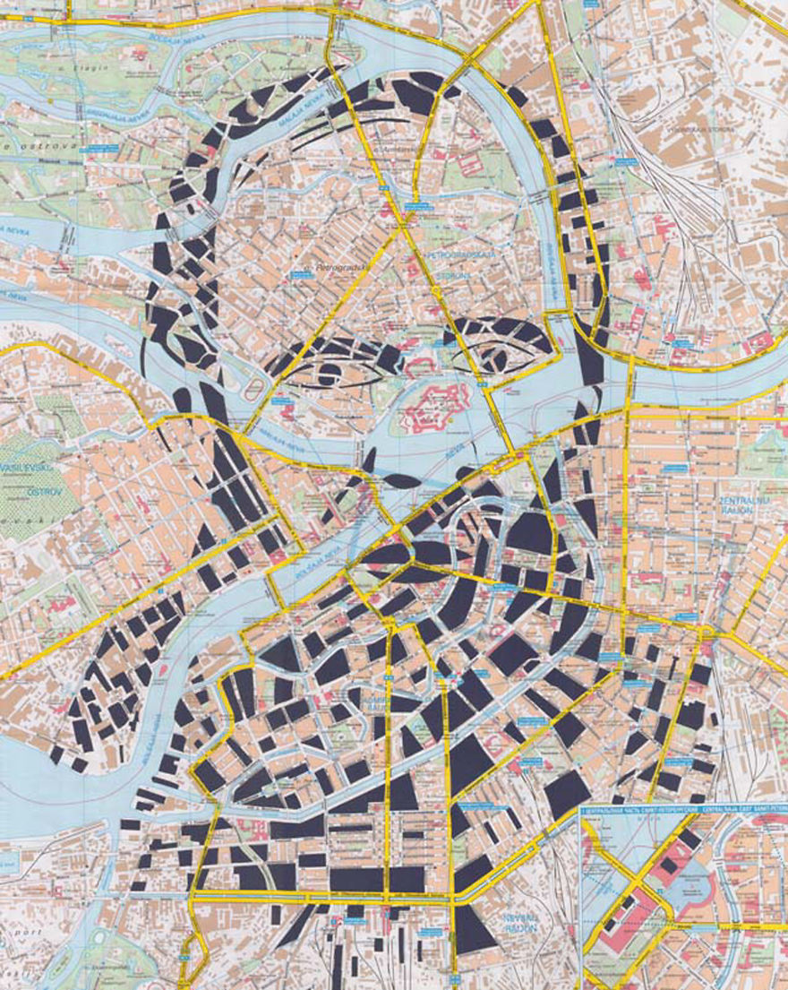 Fyodor Dostoevsky / St. Petersburg / Paper Cut Map