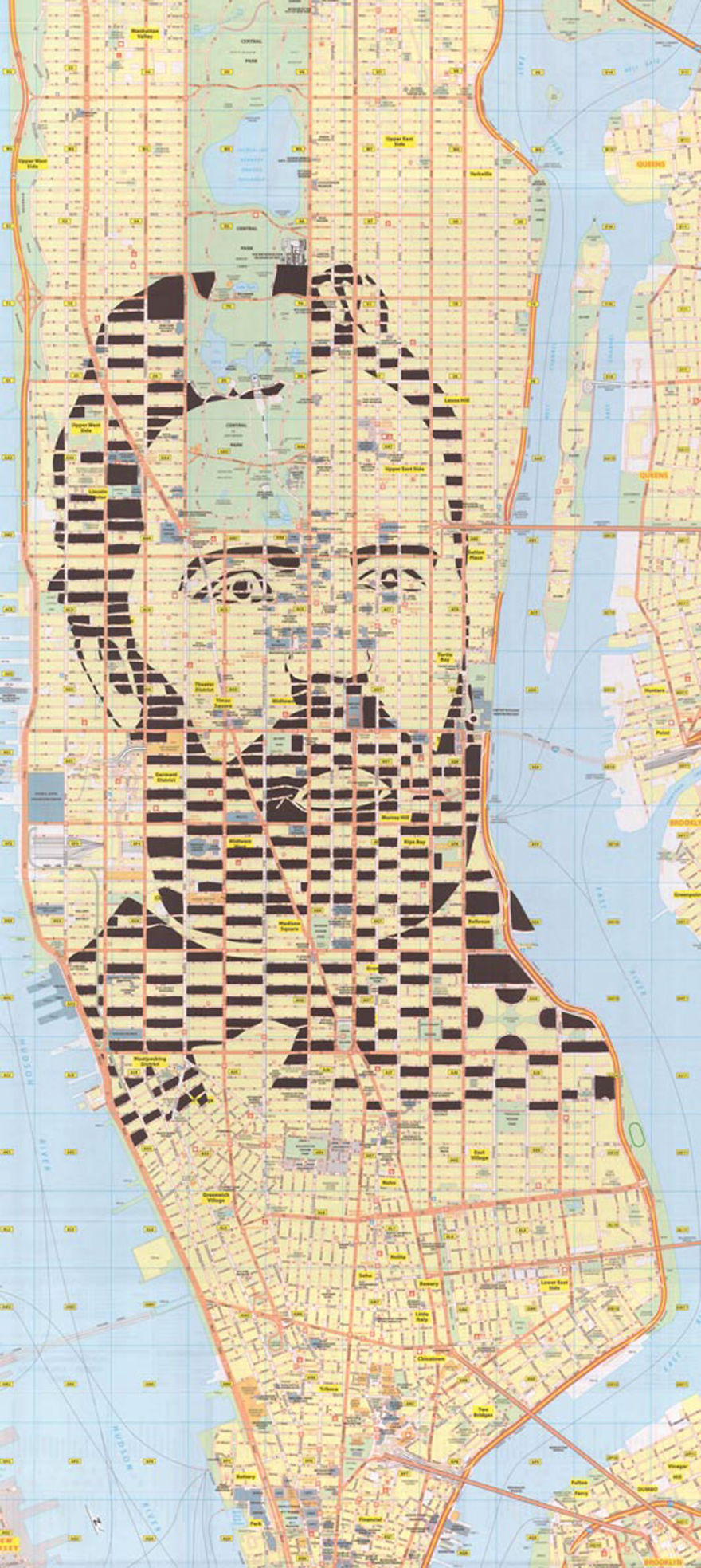 Herman Melville / New York / Paper Cut Map