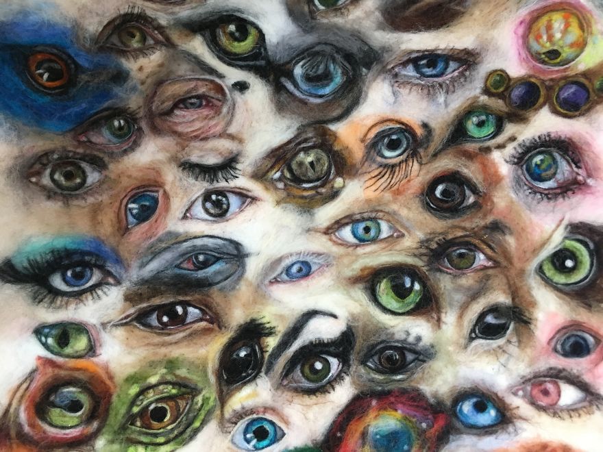 I "Painted" 100 Eyes In 100 Days With Wool