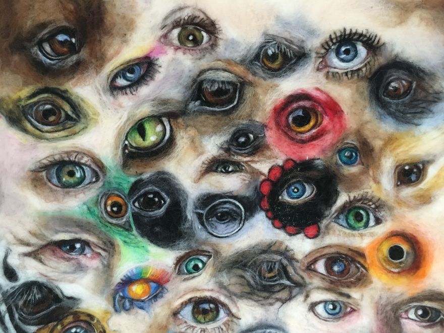 I "Painted" 100 Eyes In 100 Days With Wool