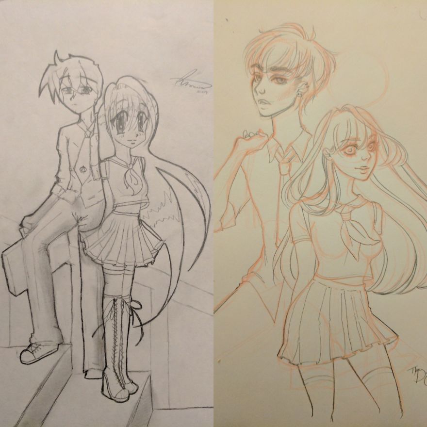 Quick Draw It Again Sketch. 2009(left) - 2017(right) By: Rachel Mak
