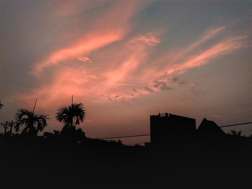 I Take Photos Of Sunsets With My Phone On My Roof To Practice