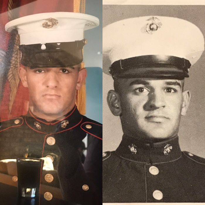 My Husband In 2001 And His Father In The 1960s.