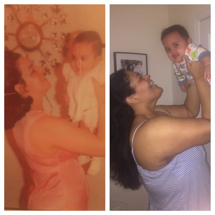 My Mother And I 1977. My Son And I 2016. 6 Months Old In Each.