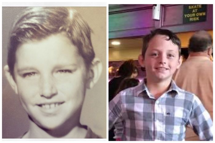 Grandfather On Left, Grandson On Right, Both Age 10