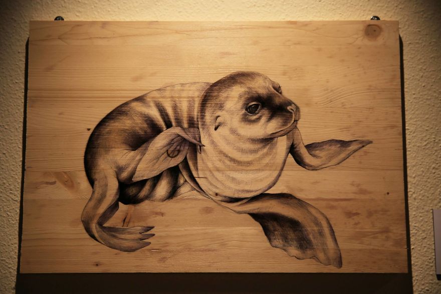 My Nature-Inspired Drawings That I Create On Recycled Wood