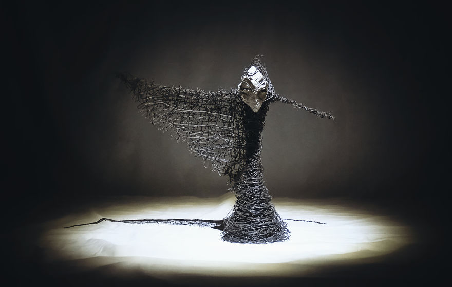 My Friend Creates Mystical Sculptures Using Wire, Rocks And Crystals