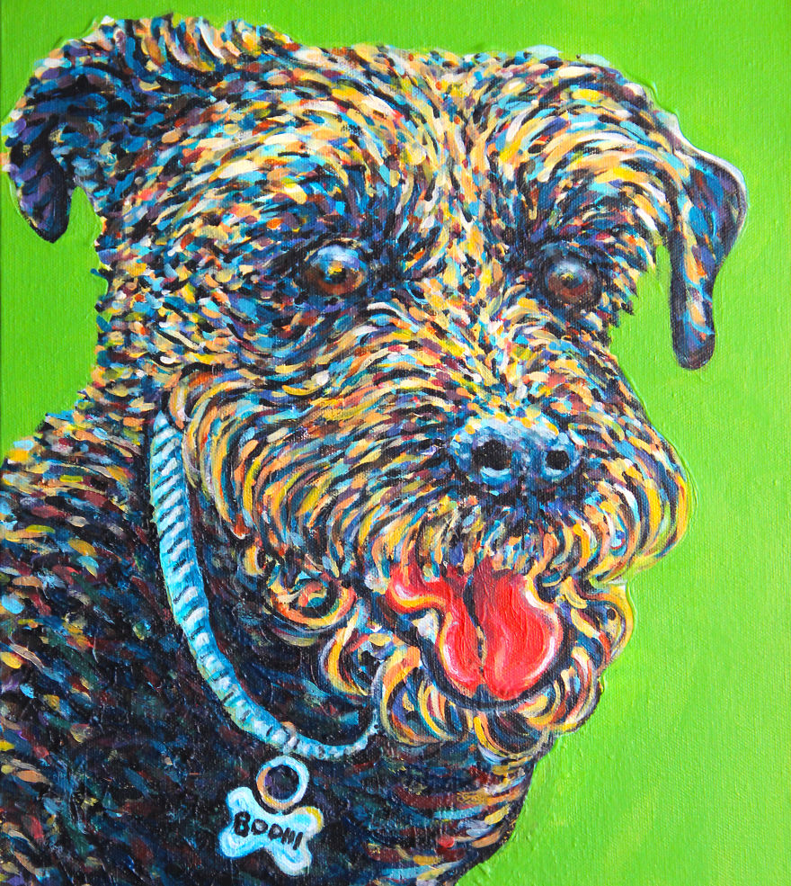 Scf K9's Are Commission Acrylic Dog Portraits Made With Vibrant Color And Personality For Their Owners And Family!