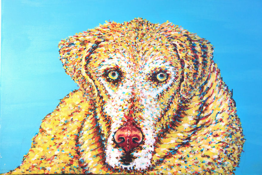 Scf K9's Are Commission Acrylic Dog Portraits Made With Vibrant Color And Personality For Their Owners And Family!
