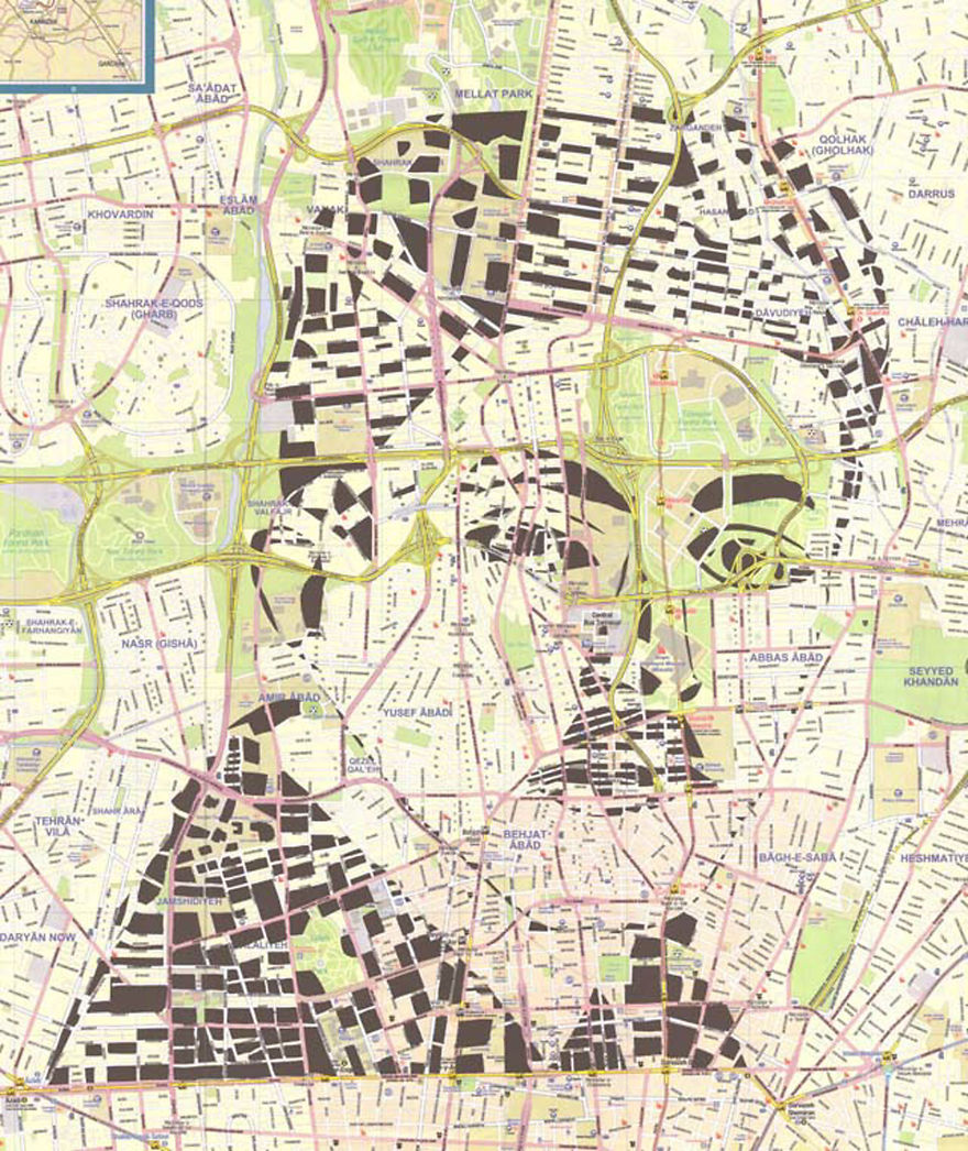 Sadegh Hedayat / Tehran / Paper Cut Map