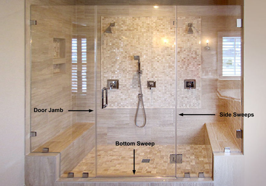 How To Prevent Frameless Shower Enclosure Water Leaks & Close Door Gaps With Shower Door Sweeps