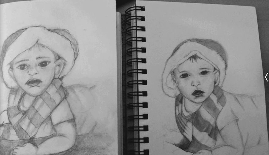 Drawing Of My Niece A Year Apart