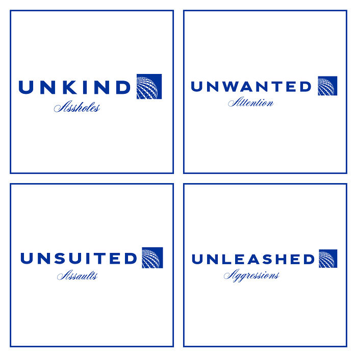 Honest United Airlines Logos (by Viktor Hertz)