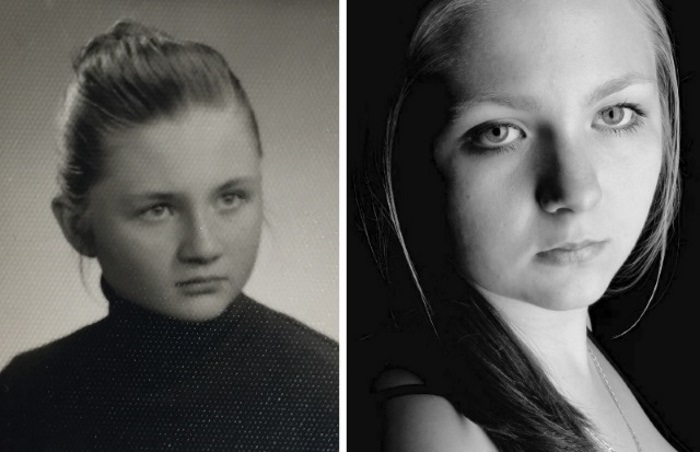 My Mother On The Left, Age 17. Me On The Right, Age 19.