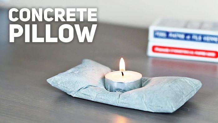 How To Make A Concrete Pillow For A Candle