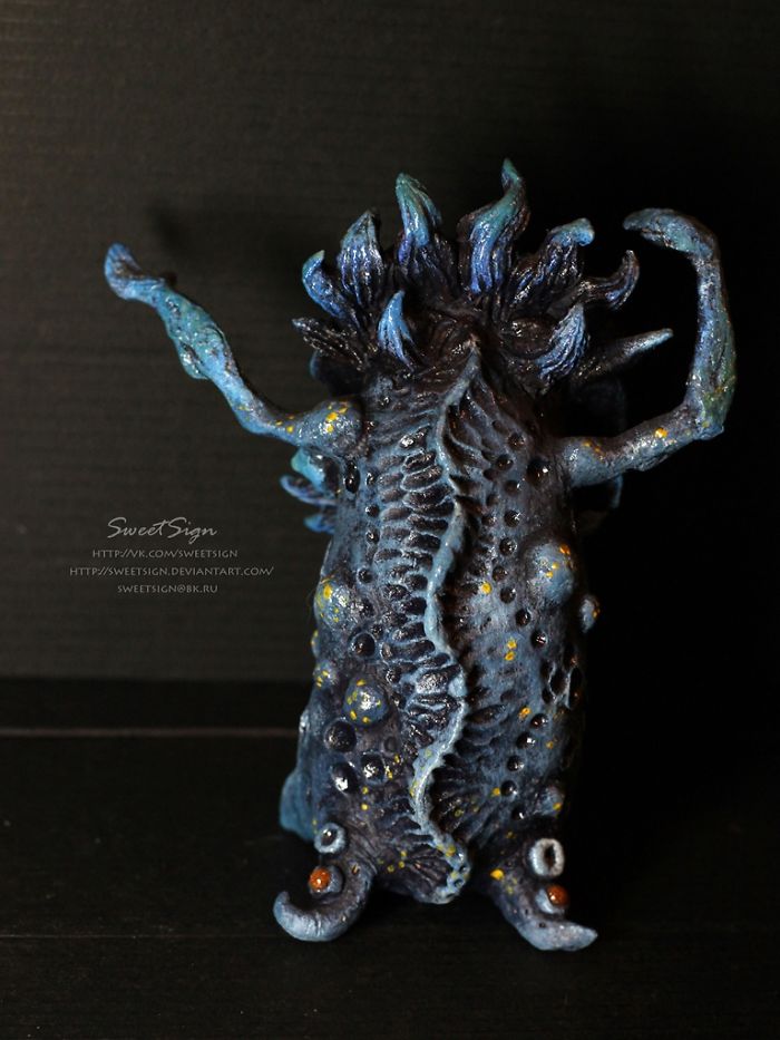 The Abysser, Ooak Creature Made Of Airdry Clay