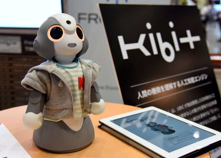 A Robot Using Ai Technology, Is Displayed During The Ai Exhibition At Tokyo