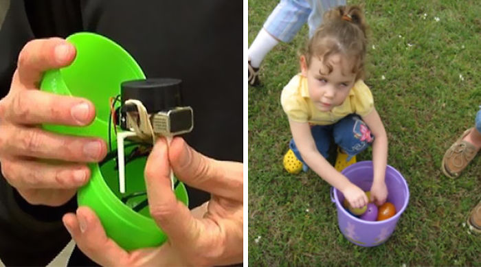Este padre hizo huevos de Pascua con sonido para que su hija ciega pudiera buscarlos