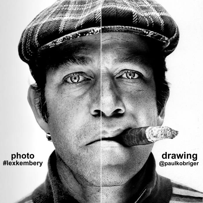 Ballpoint Pen Dot Drawing Of Mark Gonzles