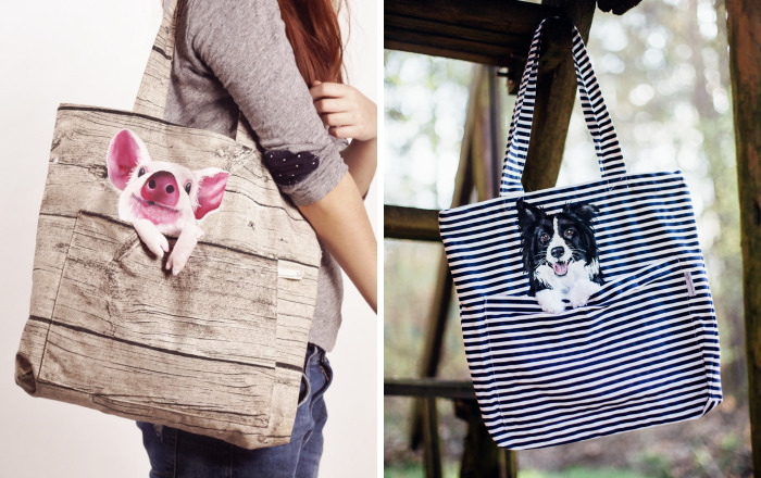 Forever Together: Hand-Painted Shoulder Bags With Animals In A Pocket
