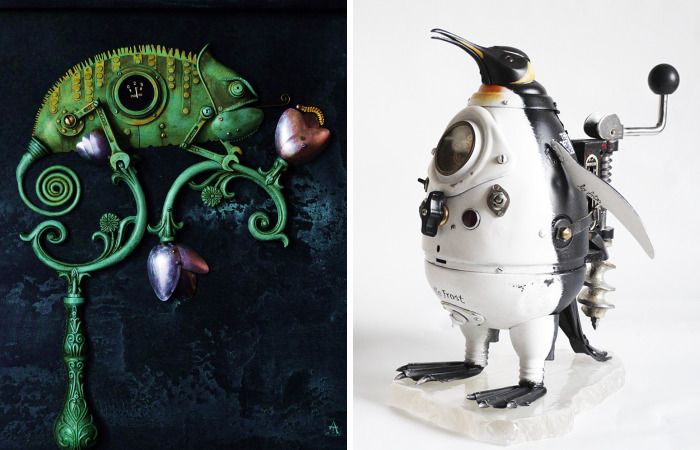 Steampunk Sculptures That I Create From Trash