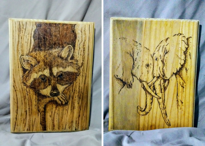 I Hand-Burn Images Into Forgotten Wood