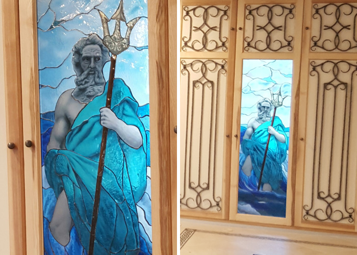 Thoughtful Poseidon: My Stained Glass Mural