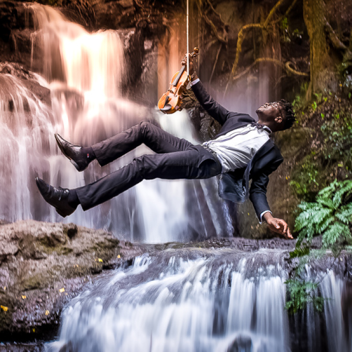 I Shot Creative Classical Portraits Of Classical Musicians At A Waterfall