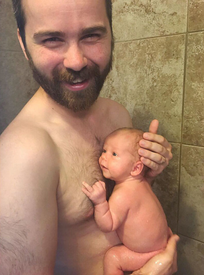 Shower Time With Dad This Morning