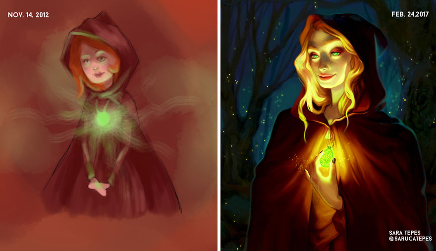 I Repainted One Of My First Digital Paintings From 4 And A Half Years Ago By Sara Tepes