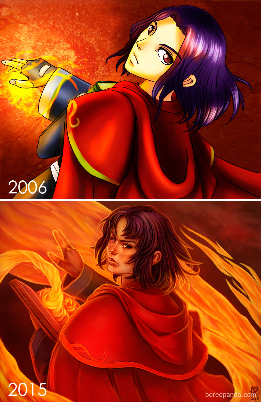 Same General Idea, 9 Years Study Difference By Patchesdraws