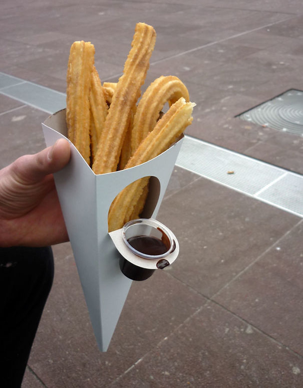 This Churros Cone Has A Dippable Chocolate Sauce Container