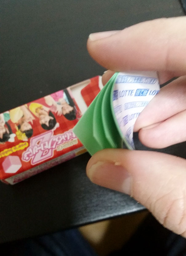 This Japanese Pack Of Gum Came With A Set Of Post-It-Note-Like Papers To Throw My Gum Away In