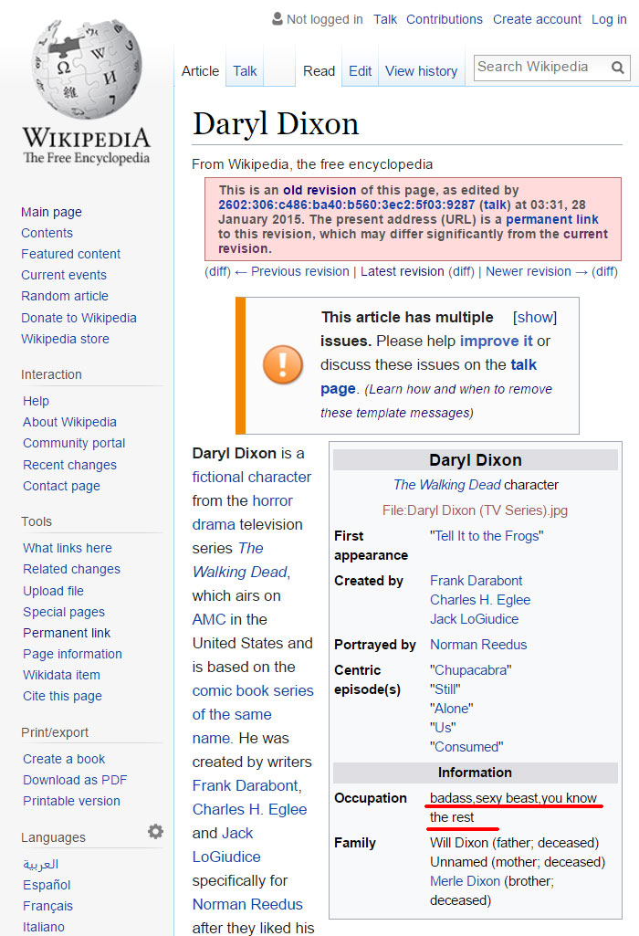 64 Of The Funniest Wikipedia Edits By Internet Vandals Bored Panda