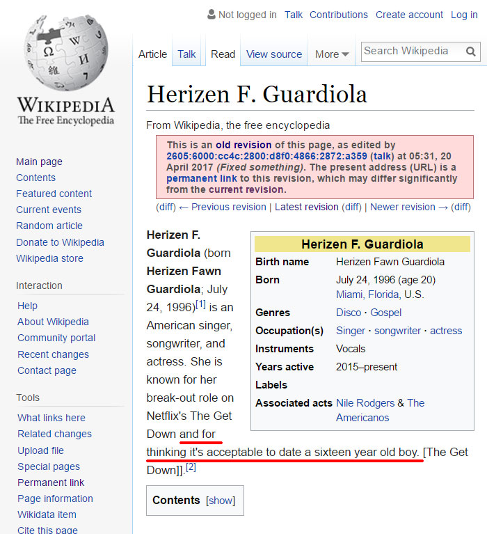 Funny Wikipedia Edits