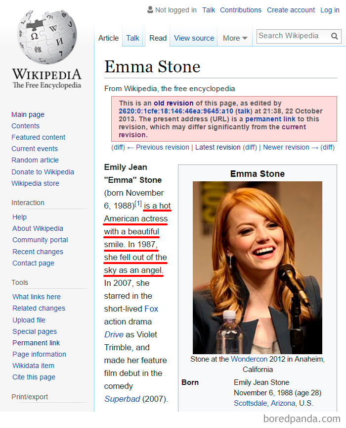 64 Of The Funniest Wikipedia Edits By Internet Vandals | Bored Panda