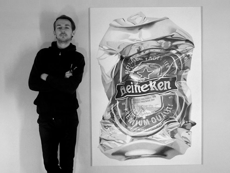 It Takes About Three Weeks To Complete Each Of My Realistic Can Drawings