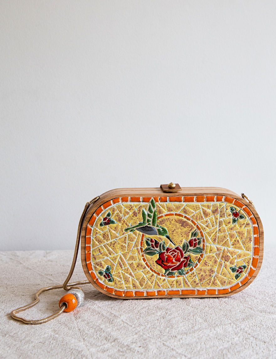 I'm Reconnecting With Nature By Wood & Ceramic Mosaic Bags