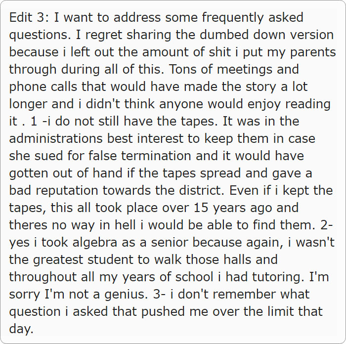 Teacher Keeps Insulting Her Students For 10 Years So This Student