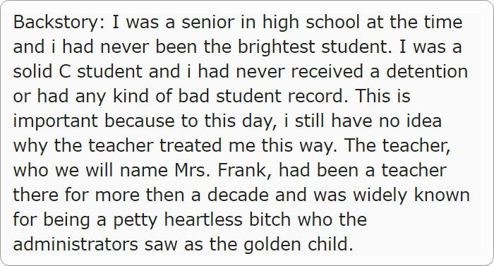 Teacher Keeps Insulting Her Students For 10 Years, So This Student Destroys Her Career