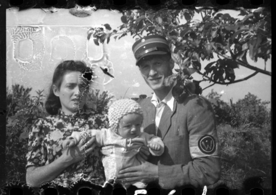 1940-1944: A Jewish Policeman With His Wife And Child In Marysin