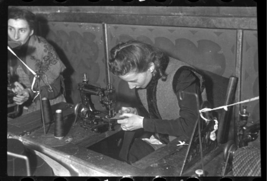 1940-1944: A Woman Sewing In A Workshop ("Ressort") In The Ghetto