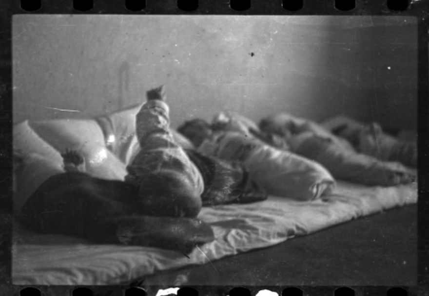 1940-1944: Babies Lying On Floor Mat, Probably In The Hospital Nursery