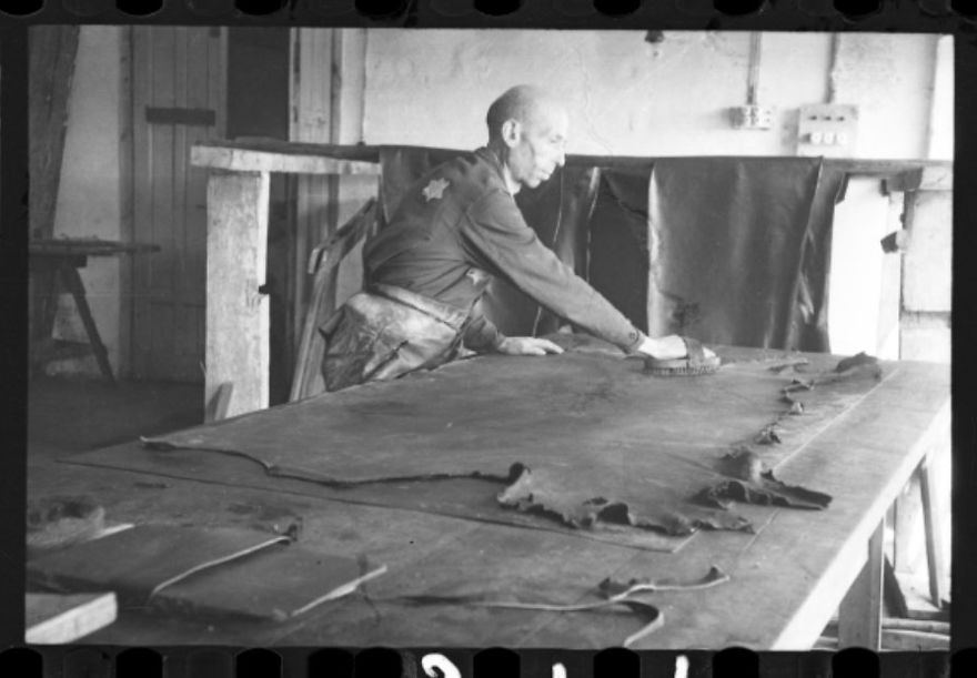 1940-1944: Man Brushing Hide In The Leather Factory