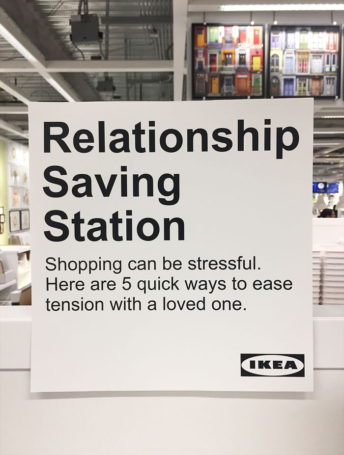 Guy Hilariously Trolls IKEA By Installing A Fake "Relationship Saving Station", And It Might Just Save Your Marriage