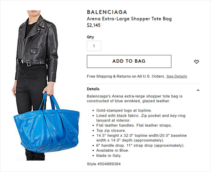 IKEA Responds To Balenciaga's $2,145 Bag That Looks Exactly Like 