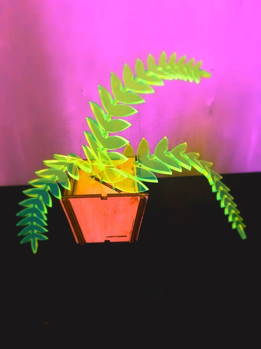 I Create Fluorescent Acrylic Plant Sculptures