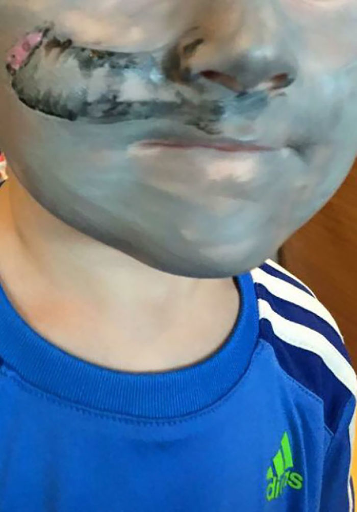 Mi hijo pidió ser un elefante a los pintores de caras
