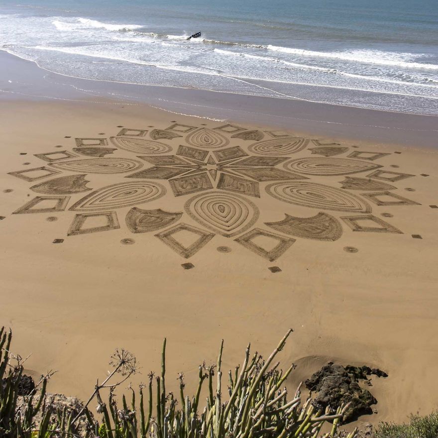 Arabic Inspired Beach Art In Marocco